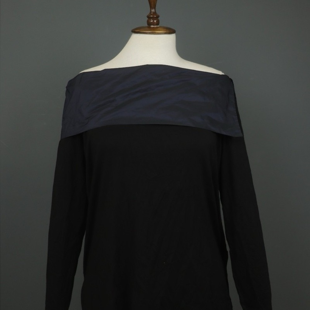 XO XENIA DESIGN Black Viscose Off-Shoulder Top